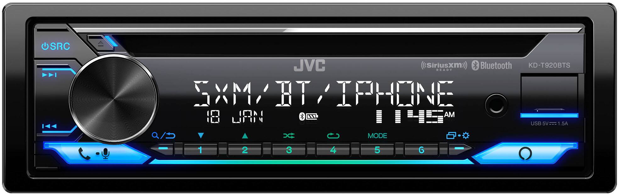 Alt View 11. JVC - Bluetooth CD Receiver with Alexa Built-In and USB Rapid Charge, Satellite Rado Ready - Black.