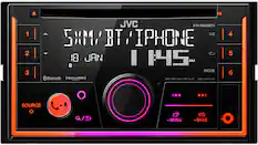 Front. JVC - Bluetooth CD/DM Receiver with Voice Assistant Built in and Satellite Radio Ready - Black.