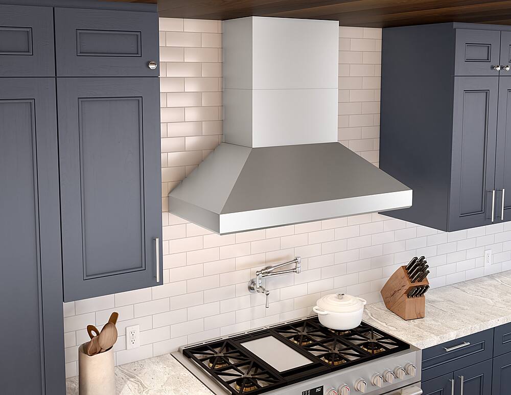 Alt View 14. Zephyr - Titan 48 in. 750 CFM Wall Mount Range Hood with LED Light - Stainless Steel.