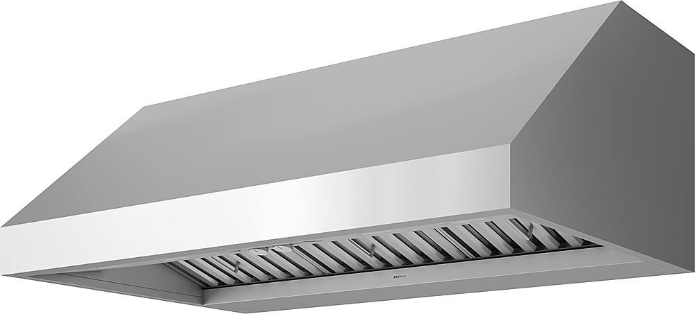 Angle. Zephyr - Cypress 48 in. 1200 CFM Wall Mount Range Hood with LED Light - Stainless Steel.