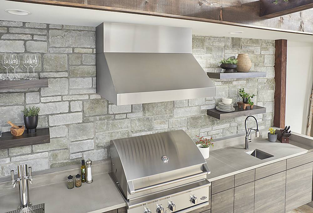 Alt View 14. Zephyr - Cypress 48 in. 1200 CFM Wall Mount Range Hood with LED Light - Stainless Steel.