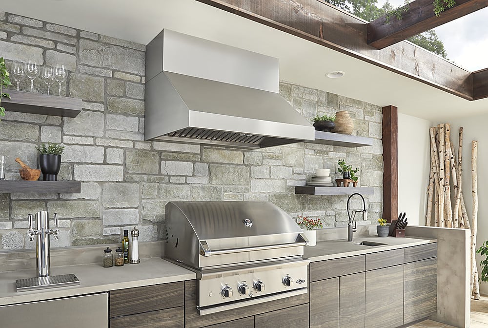 Alt View 12. Zephyr - Cypress 36 in. 1200 CFM Wall Mount Range Hood with LED Light - Stainless Steel.