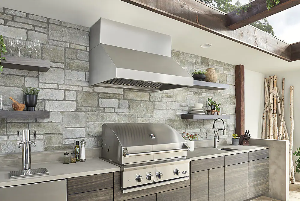 Alt View 12. Zephyr - Cypress 36 in. 1200 CFM Wall Mount Range Hood with LED Light - Stainless Steel.
