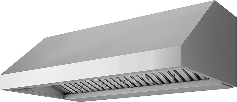 Angle. Zephyr - Cypress 54 in. 1200 CFM Wall Mount Range Hood with LED Light - Stainless Steel.