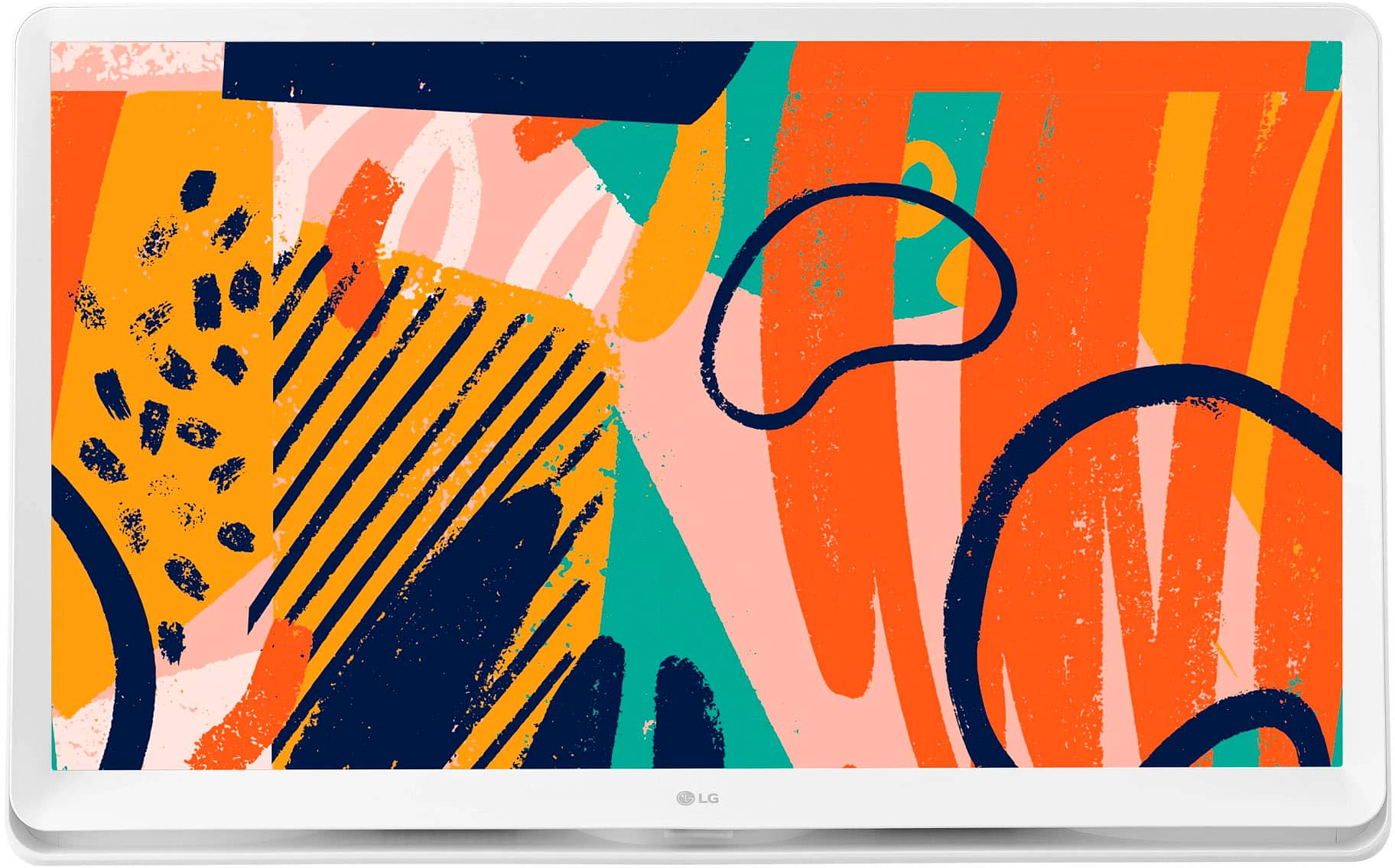 Front. LG - 27" Class LED Full HD Smart webOS TV with Countertop Design - White.