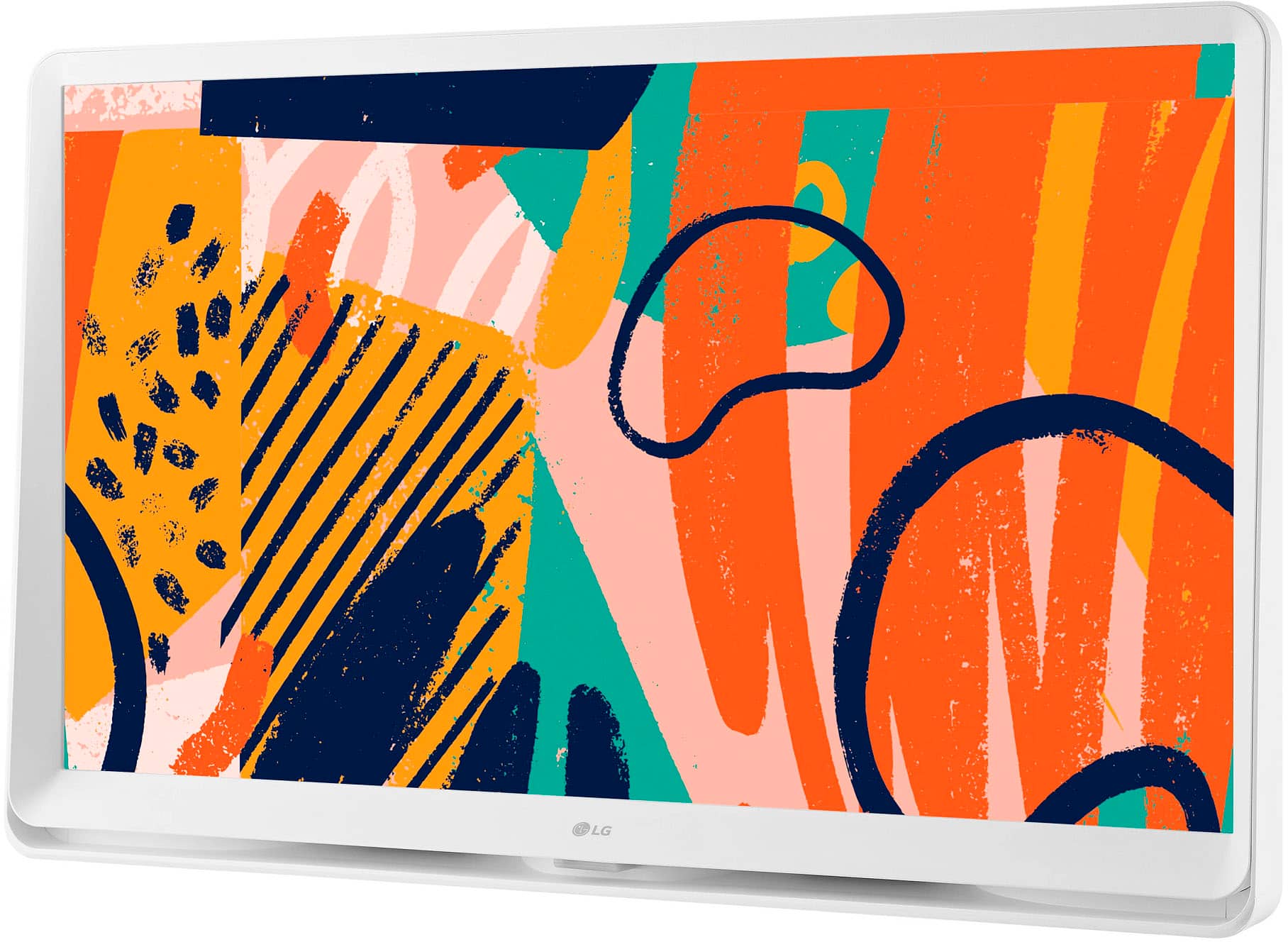 Left. LG - 27" Class LED Full HD Smart webOS TV with Countertop Design - White.