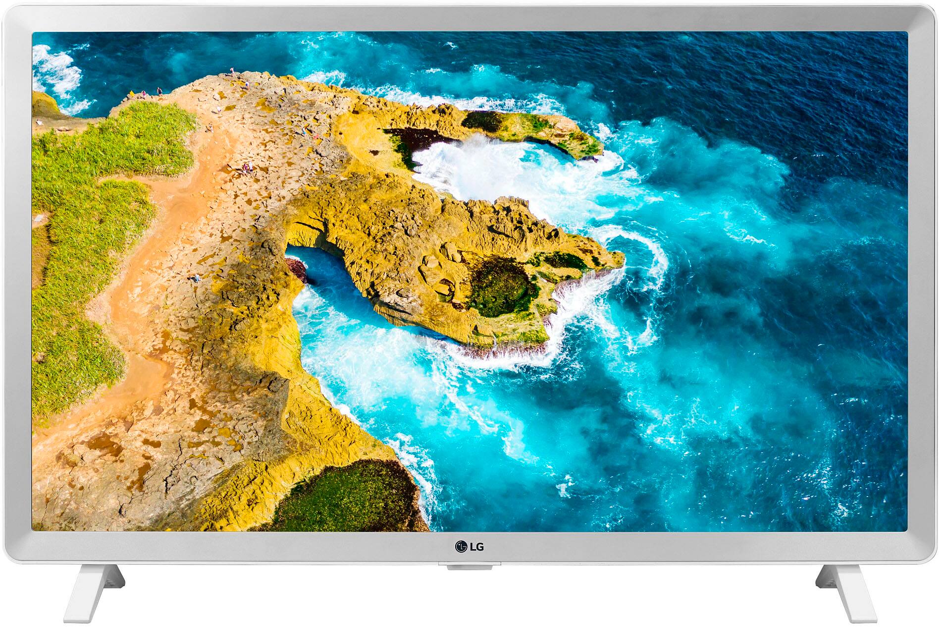Front. LG - 24” Class LED HD Smart TV with webOS - White.
