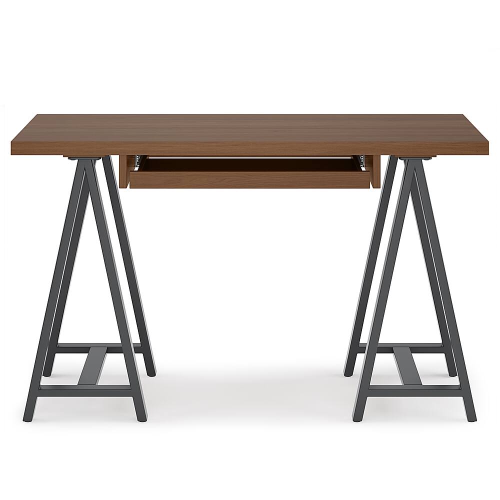 Simpli Home Sawhorse Industrial 50 Inch Wide Solid Wood And Metal Small 