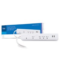 Array by Hampton - 4-Outlet/2-USB Wi-Fi Smart Power Strip and Surge Protector - White - Front_Zoom