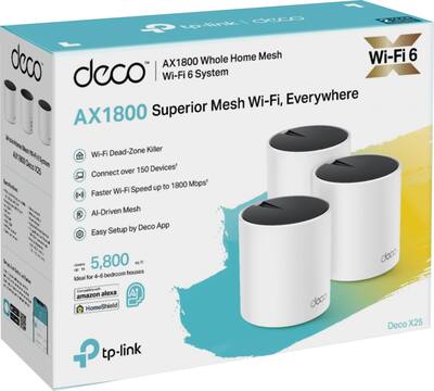 TP-Link Deco S1900 Mesh WLAN-set (2 stuks), AC1900 Dual Band Router & Repeater, 3x Gigabit poorten voor elke eenheid, aanbevolen voor huizen met 2-3 slaapkamers, uitgebreide jeugdbescherming TP-Link Deco S1900 Mesh WLAN-set (2 stuks), AC1900 Dual Band Router & Repeater, 3x Gigabit poorten voor elke eenheid, aanbevolen voor huizen met 2-3 slaapkamers, uitgebreide jeugdbescherming
