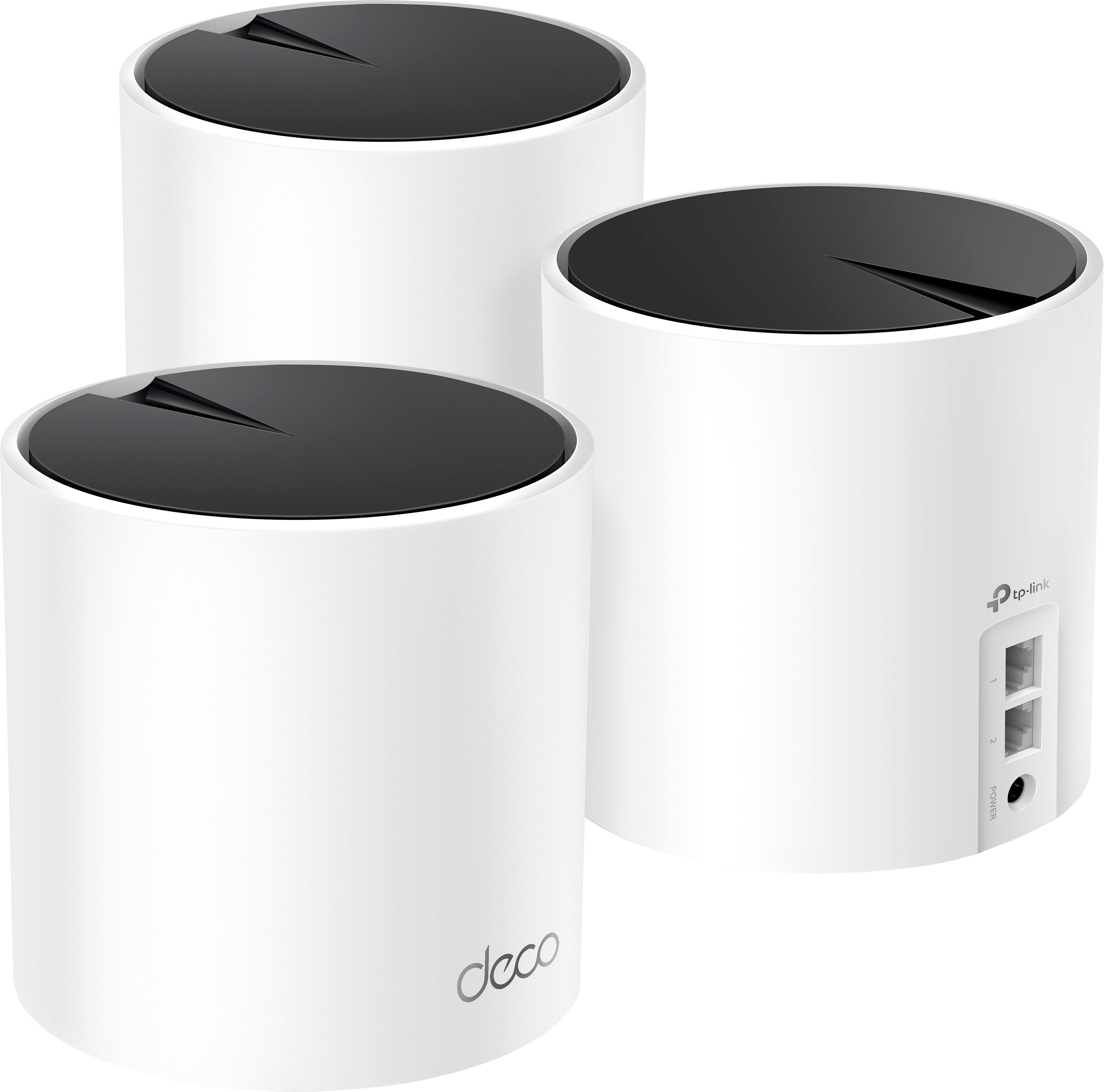 Angle View: TP-Link - Deco X25 AX1800 Dual-Band Whole Home Mesh Wi-Fi 6 System (3-Pack) - White