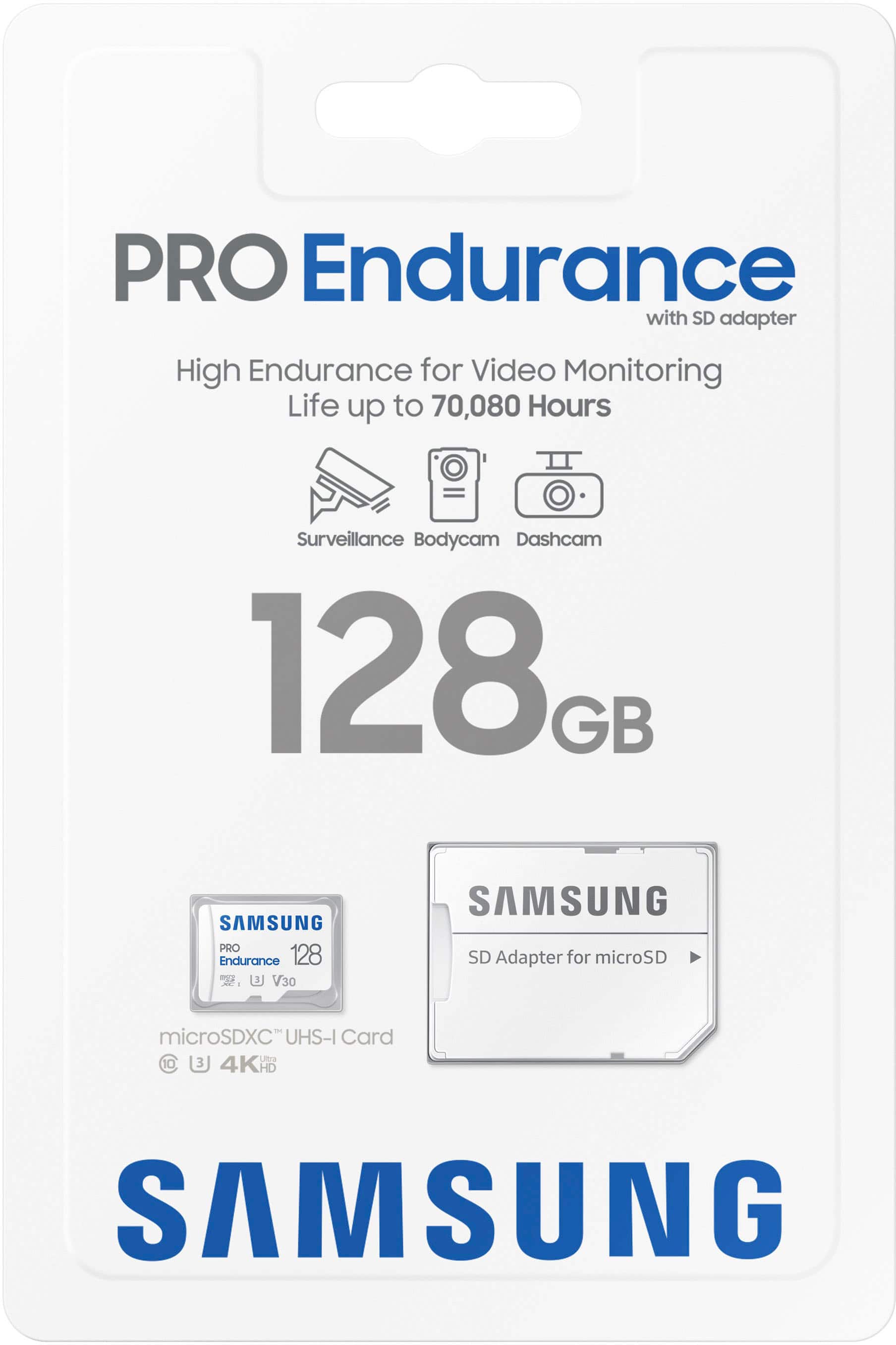 Alt View 12. Samsung - PRO Endurance 128GB microSDXC SD Memory Card - White.