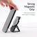 The image features a cell phone placed on a stand, which is designed to hold the phone in place while it's charging. The stand has a strong magnetic grip that keeps the phone securely in place. This innovative design allows users to easily view their phone without having to hold it or place it on a flat surface. The stand is portable and can be used in various settings, making it a convenient and practical accessory for those who want to keep their phone within easy reach while it's charging.