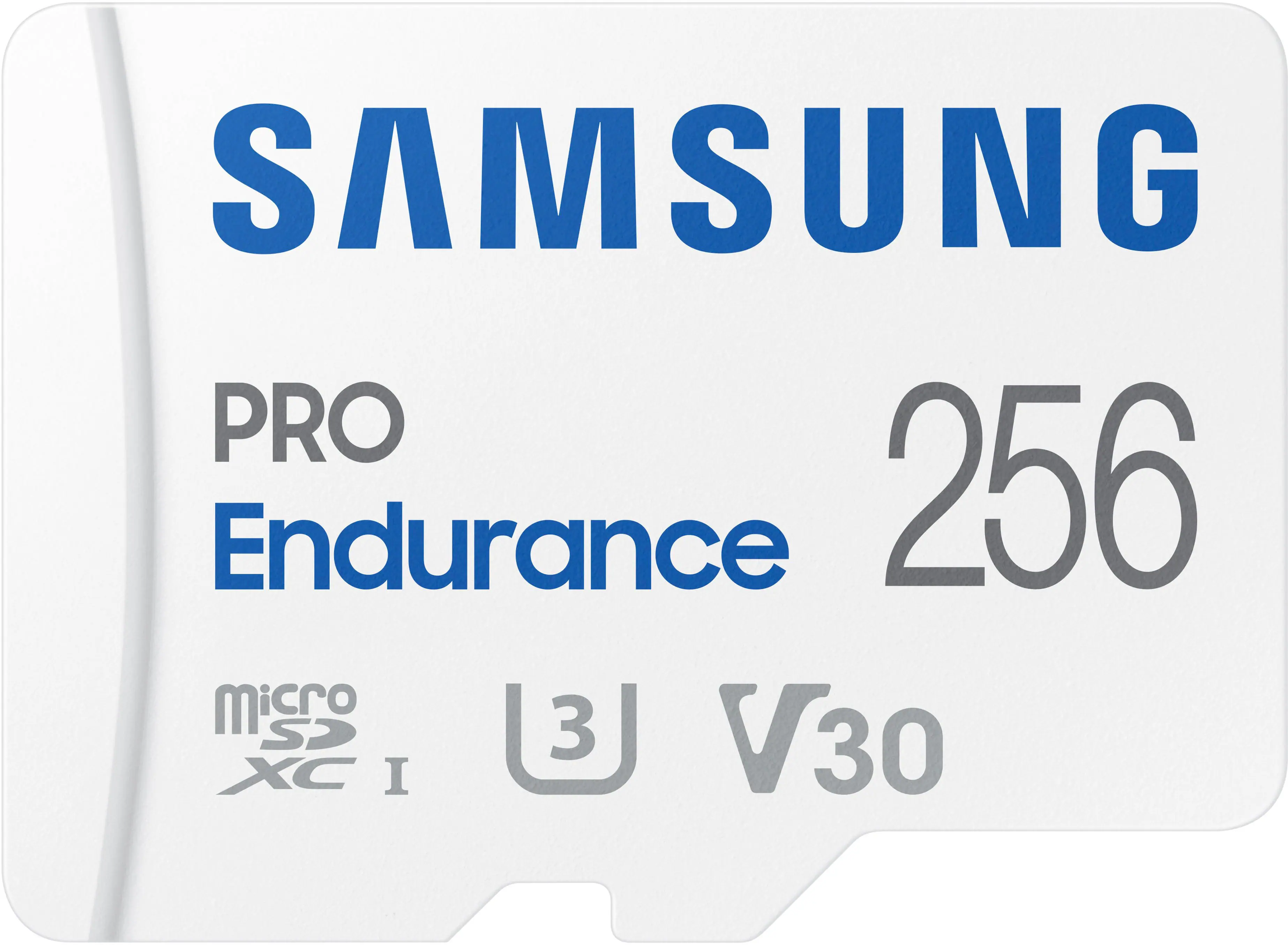 Front. Samsung - PRO Endurance 256GB MicroSDXC Memory Card - White.
