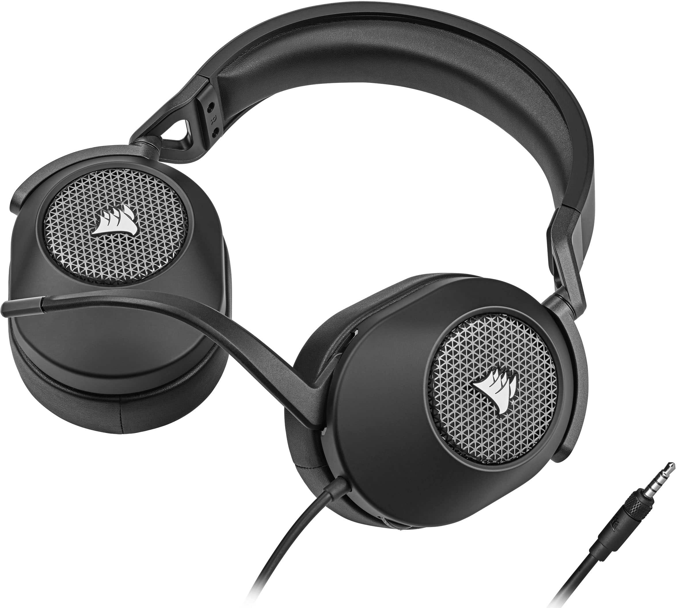 Alt View 11. CORSAIR - HS65 SURROUND Wired Gaming Headset for PC, PS5, and PS4 - Black.