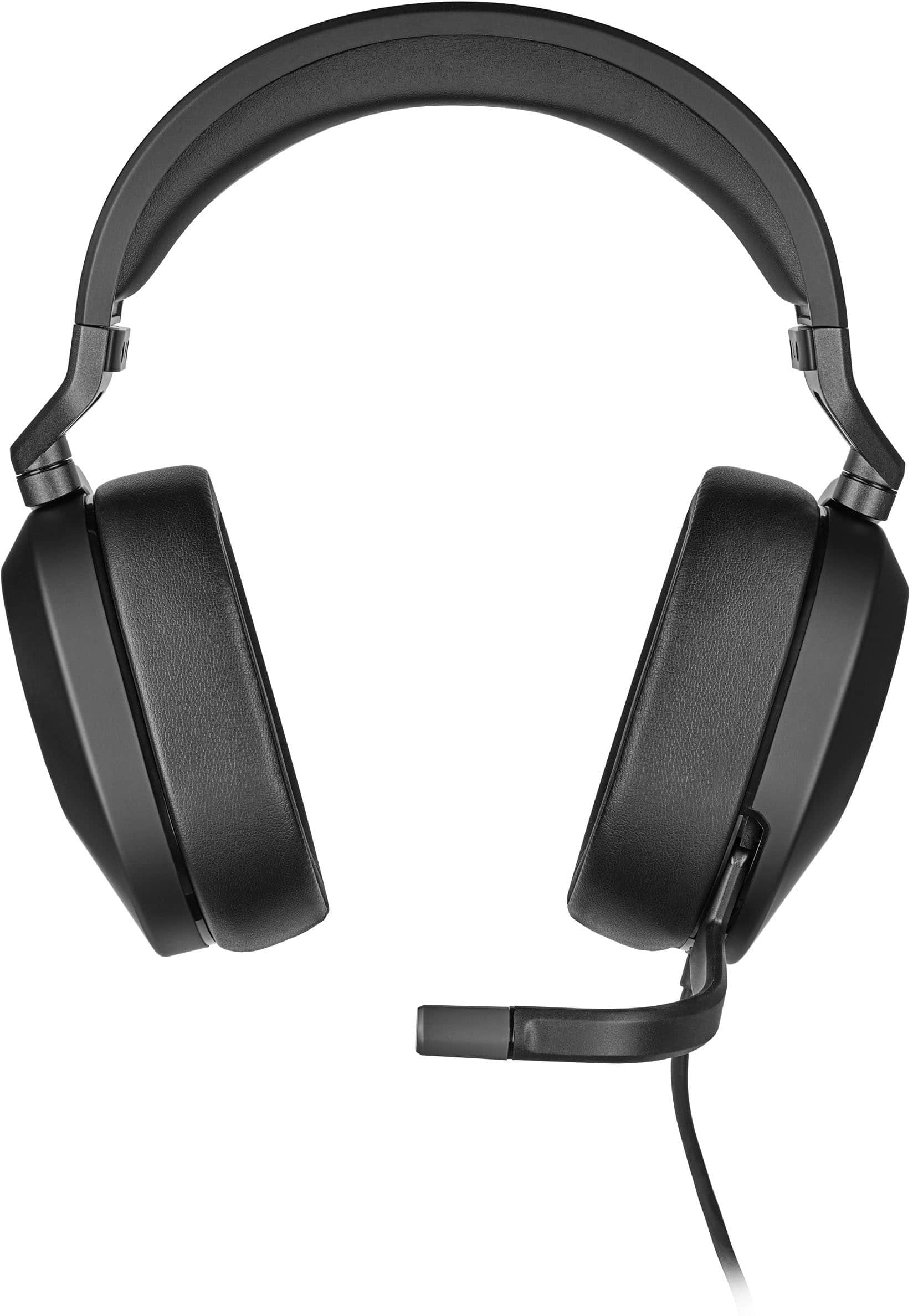 Left. CORSAIR - HS65 SURROUND Wired Gaming Headset for PC, PS5, and PS4 - Black.