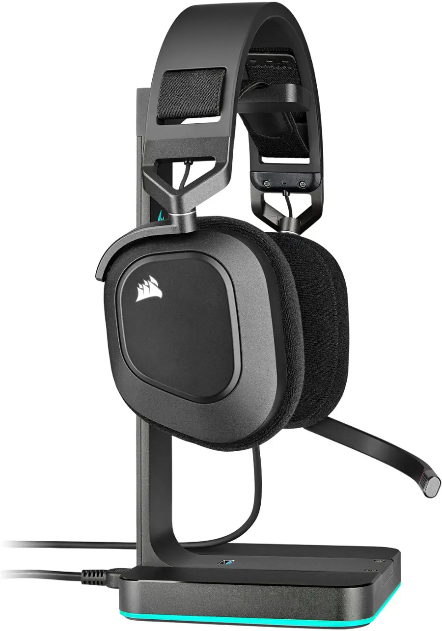 Alt View 13. CORSAIR - HS80 RGB Wired Gaming Headset for PC - Carbon.