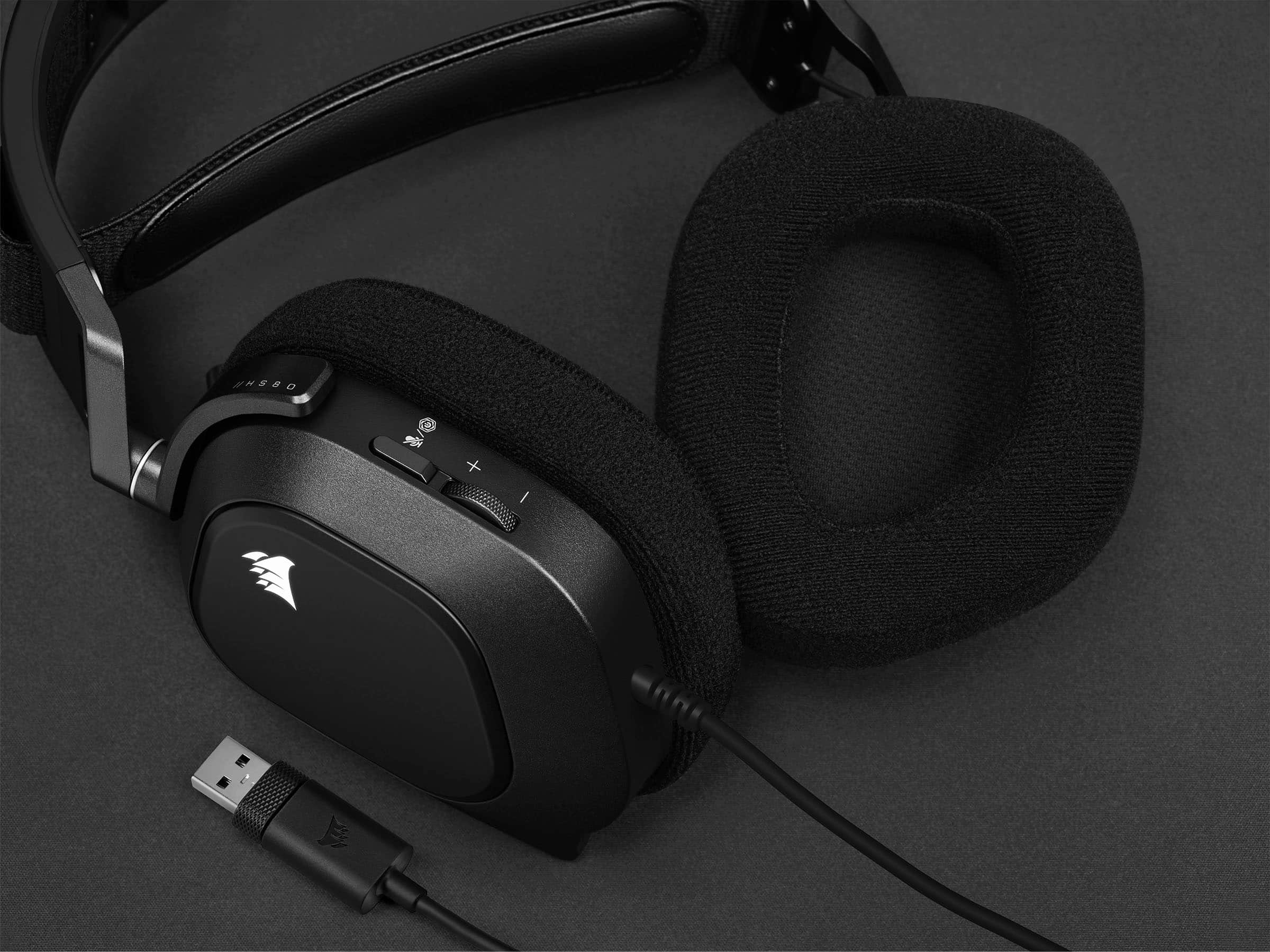 Alt View 15. CORSAIR - HS80 RGB Wired Gaming Headset for PC - Carbon.