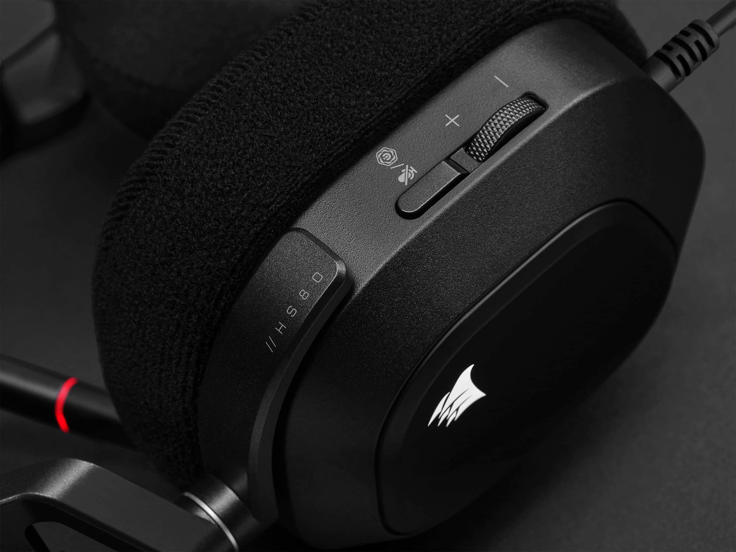 Alt View 16. CORSAIR - HS80 RGB Wired Gaming Headset for PC - Carbon.
