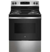 GE - 5.0 Cu. Ft. Freestanding Electric Range - Stainless steel - Front_Zoom