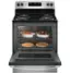 Left. GE - 5.0 Cu. Ft. Freestanding Electric Range - Stainless Steel.