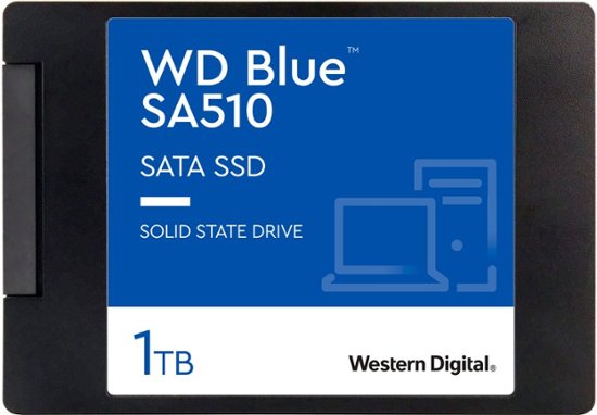 Front. WD - Blue SA510 1TB Internal SSD SATA - Black.