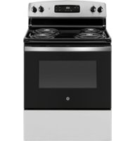 GE - 5.0 Cu. Ft. Freestanding Electric Range - Stainless steel - Front_Zoom