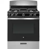 GE - 4.8 Cu. Ft. Freestanding Gas Range with Precise Simmer Burner and Sealed Cooktop Burners - Stainless Steel - Front_Zoom