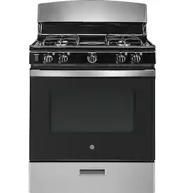 GE - 4.8 Cu. Ft. Freestanding Gas Range with Precise Simmer Burner and Sealed Cooktop Burners - Stainless Steel