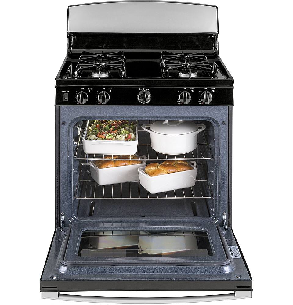 Alt View 12. GE - 4.8 Cu. Ft. Freestanding Gas Range - Stainless Steel.