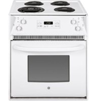 GE - 3.0 Cu. Ft. Self-Cleaning Drop-In Electric Range - White - Front_Zoom
