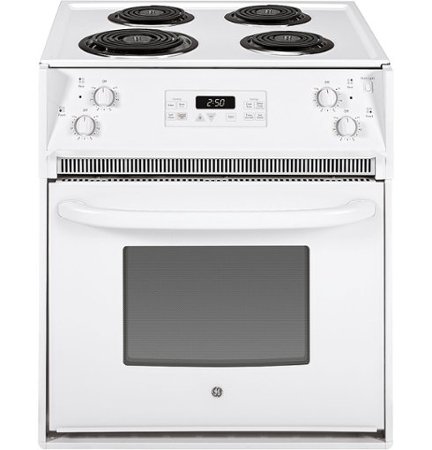 GE - 3.0 Cu. Ft. Self-Cleaning Drop-In Electric Range - White on White