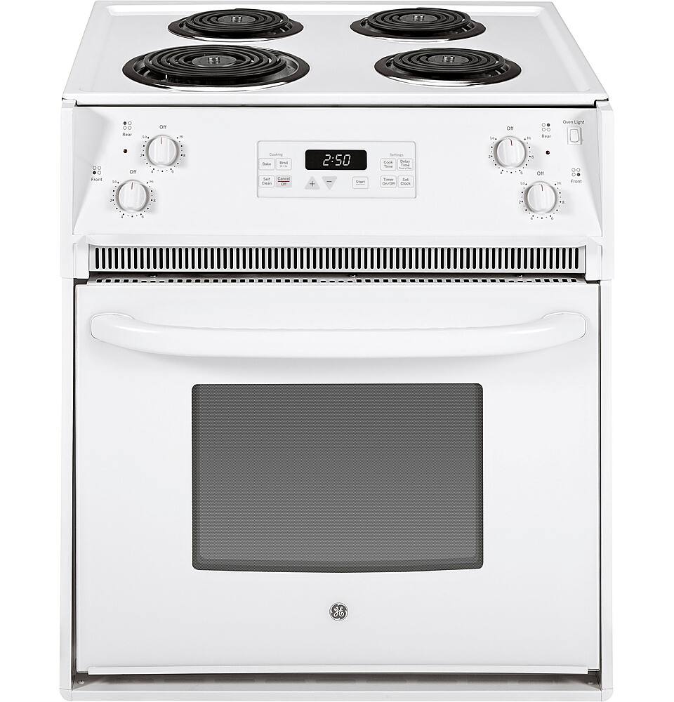 GE - 3.0 Cu. Ft. Self-Cleaning Drop-In Electric Range - White