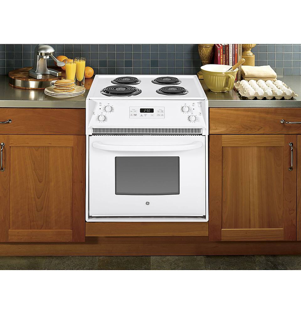 Alt View 1. GE - 3.0 Cu. Ft. Self-Cleaning Drop-In Electric Range - White.
