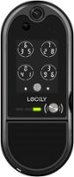 Lockly - Vision Elite Smart Lock Deadbolt with with App/Keypad/Biometric/Voice Assistant/Key Access Solar Charging - Matte Black - Front_Zoom