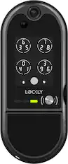 Front. Lockly - Vision Elite Smart Lock Deadbolt with with App/Keypad/Biometric/Voice Assistant/Key Access Solar Charging - Matte Black.