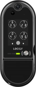 Lockly - Vision Elite Smart Lock Deadbolt with with App/Keypad/Biometric/Voice Assistant/Key Access Solar Charging - Matte Black