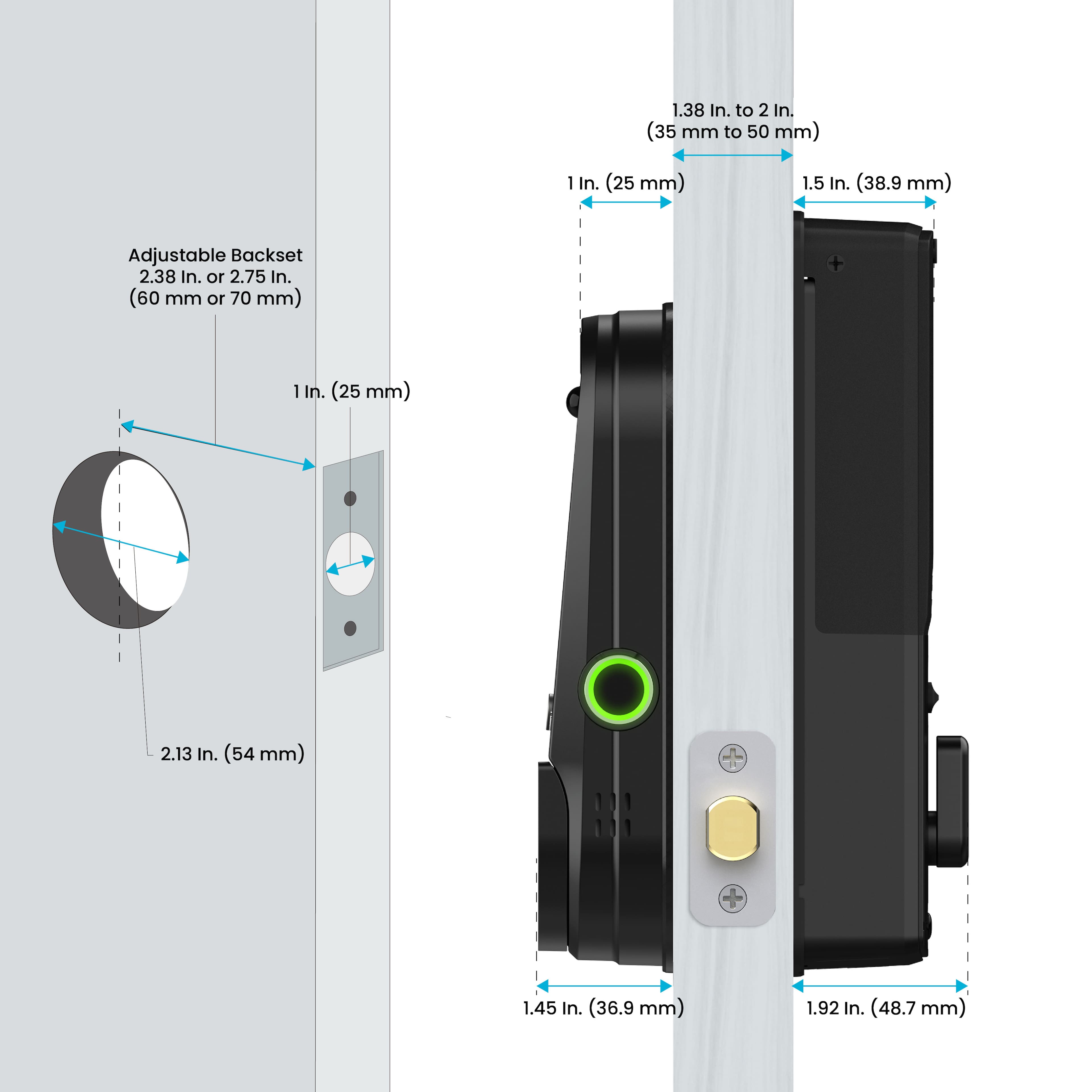 Alt View 20. Lockly - Vision Elite Smart Lock Deadbolt with with App/Keypad/Biometric/Voice Assistant/Key Access Solar Charging - Matte Black.