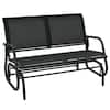 Front. Gymax - Gymax Patio Swing Glider Bench Loveseat Rocking Chair Backyard Poolside Black - Black.