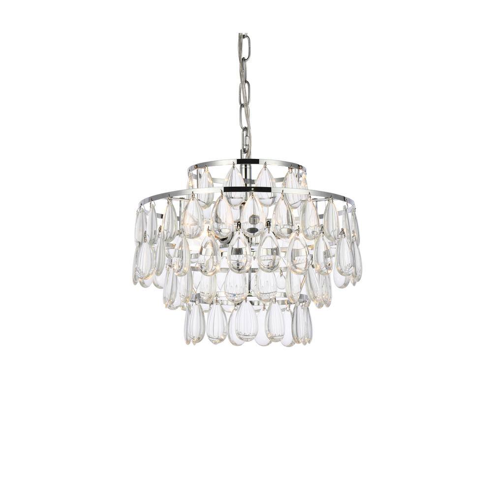 Angle. Elegant Lighting - Mila 14 inch pendant in chrome - Chrome.