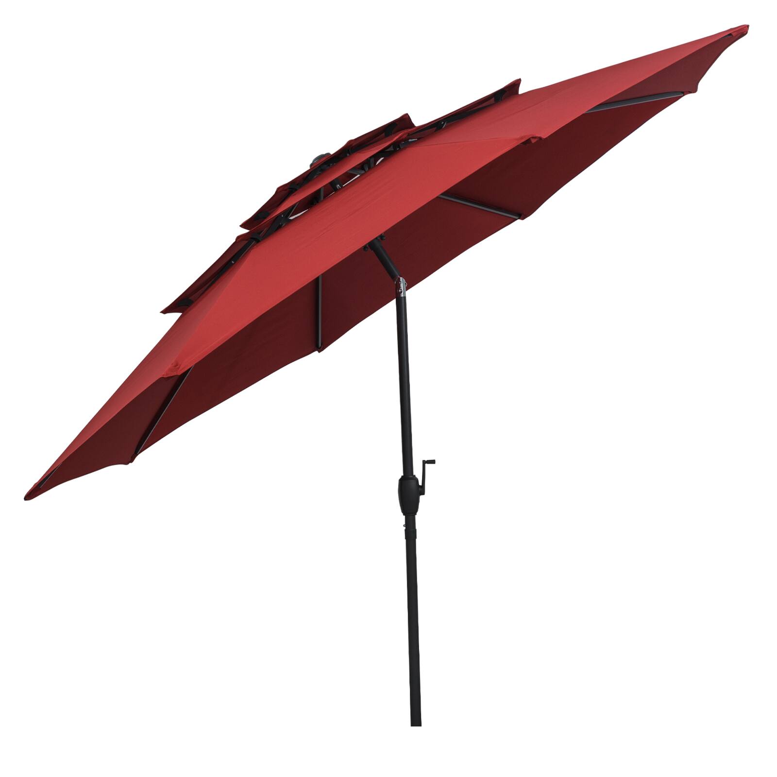 Back. SlickBlue - 3-Tier Vented Outdoor Patio Umbrella, 10-ft with Tilt Mechanism - Red.