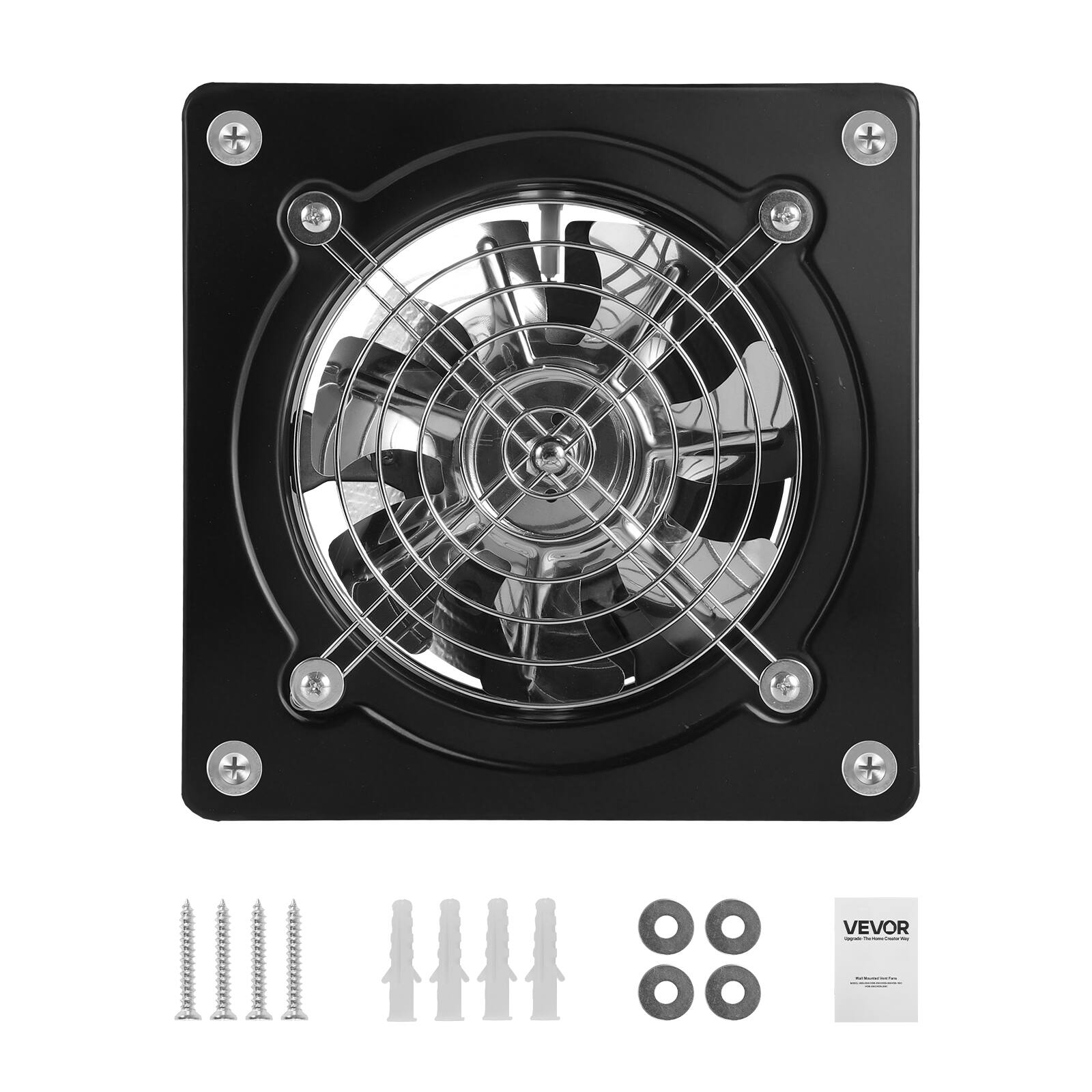 Alt View 5. VEVOR - 6 Inch Exhaust Fan, 308 CFM High Velocity Wall Mount Vent Fan with On/Off Control, Low Consumption - Black.