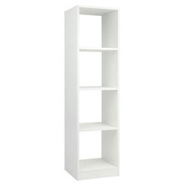 Pefilos - 5 Tiers 4-Cube Narrow Bookshelf with 4 Anti-Tipping Kits- Tall Bookshelf, Shelves for Living Room, Home Office - White