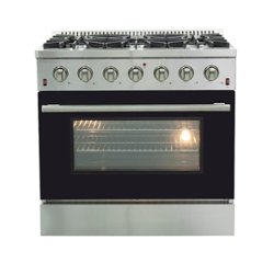 Forno Appliances - Galiano - 5.36 Cu. Ft. Freestanding Gas Range with Convection Oven - Black Door - Front_Zoom