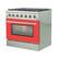 Angle. Forno Appliances - Galiano - 5.36 Cu. Ft. Freestanding Gas Range with Convection Oven - Red Door - Red.