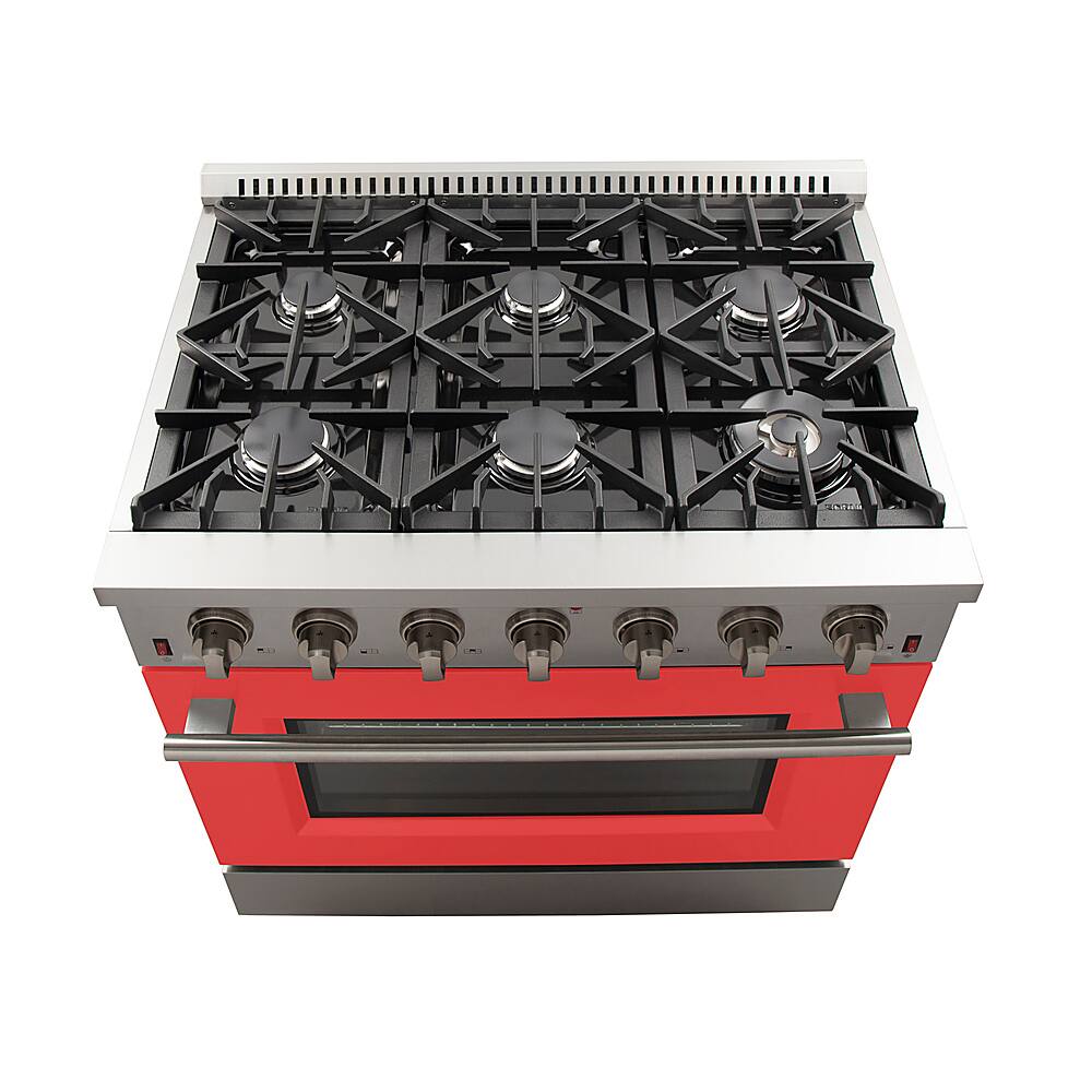 Alt View 12. Forno Appliances - Galiano - 5.36 Cu. Ft. Freestanding Gas Range with Convection Oven - Red Door - Red.