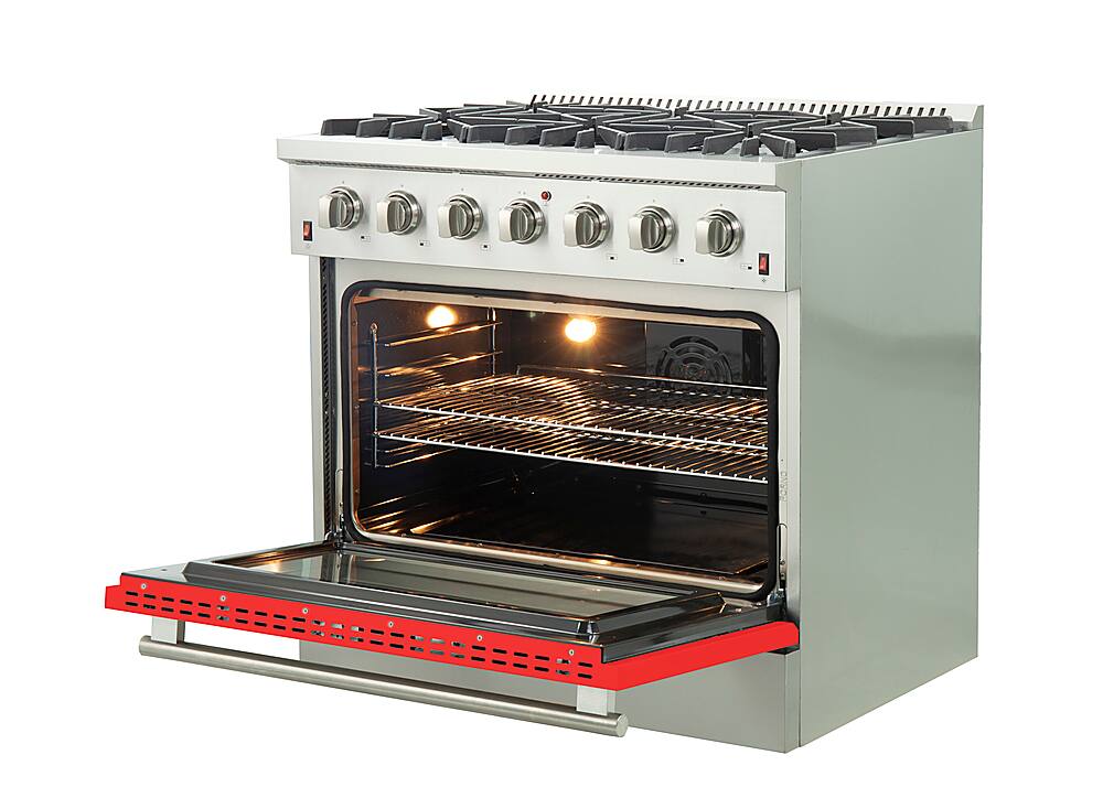 Alt View 2. Forno Appliances - Galiano - 5.36 Cu. Ft. Freestanding Gas Range with Convection Oven - Red Door - Red.