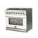 Angle. Forno Appliances - Capriasca 5.36 Cu. Ft. Freestanding Dual Fuel Electric Range with Convection Oven - White Door.