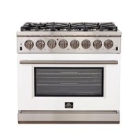 Forno Appliances - Capriasca 5.36 Cu. Ft. Freestanding Dual Fuel Electric Range with Convection Oven - White Door - White - Front_Zoom