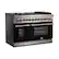 Angle. Forno Appliances - Capriasca 6.58 Cu. Ft. Freestanding Dual Fuel Electric Range with Convection Ovens - Black Door.